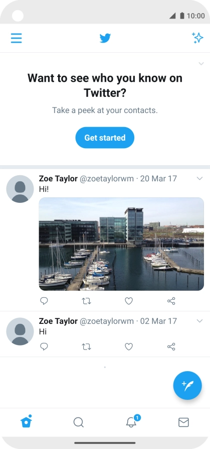 Press the new tweet icon.