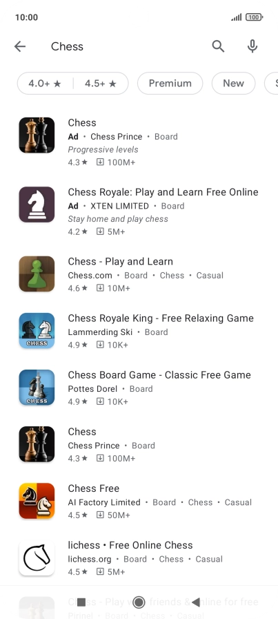 Press the required app.