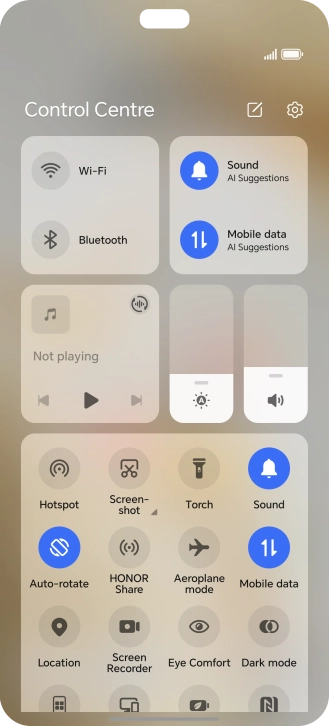 Press the settings icon.