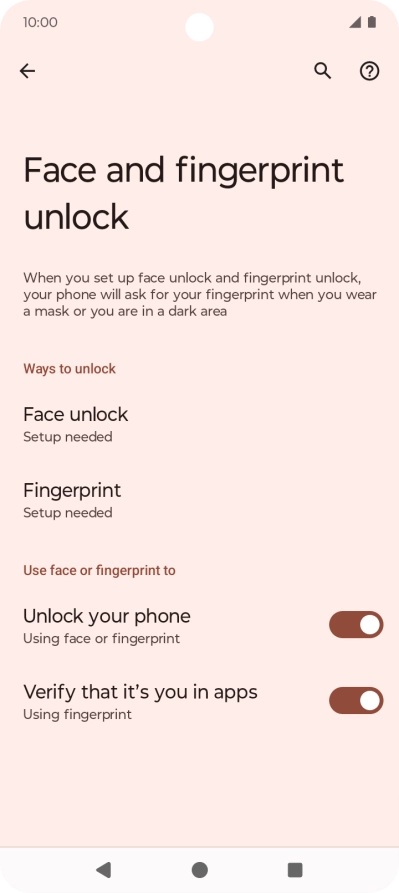 Press Fingerprint.