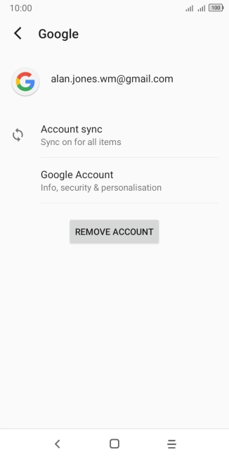 Press Account sync.
