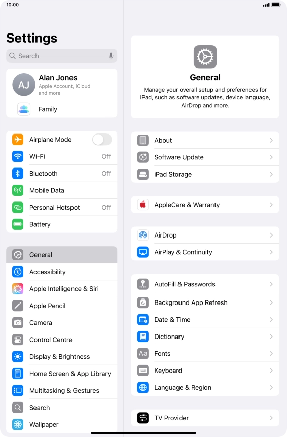 Press Mobile Data.