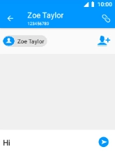 Select the send icon when you've finished your text message.
