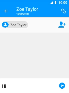 Select the send icon when you've finished your text message.