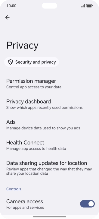 Press Privacy dashboard.