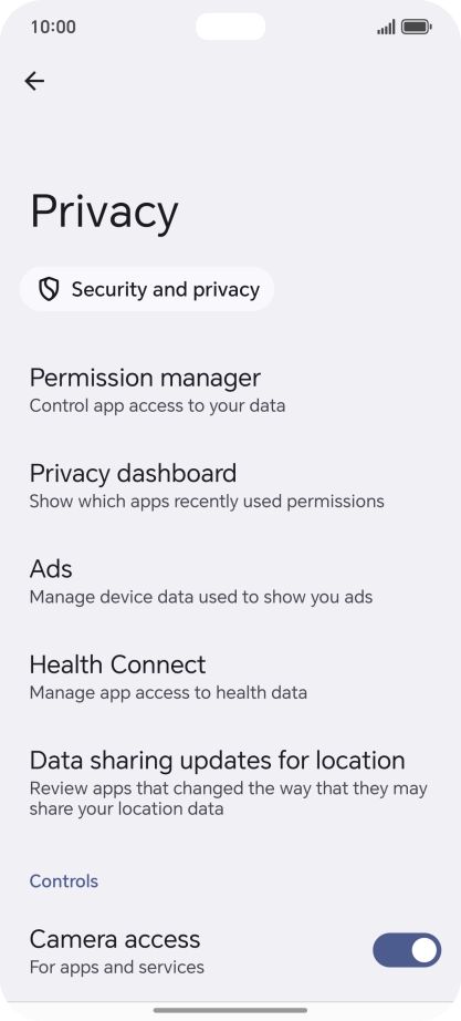 Press Privacy dashboard.