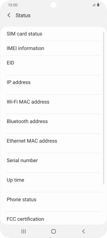 Your phone's EID number is displayed below EID.