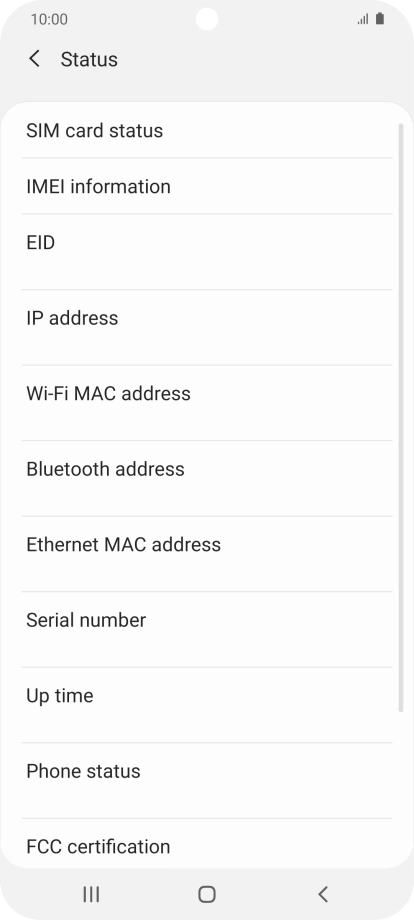 Your phone's EID number is displayed below EID.