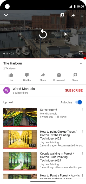 Slide your finger upwards starting from the bottom of the screen to return to the home screen.