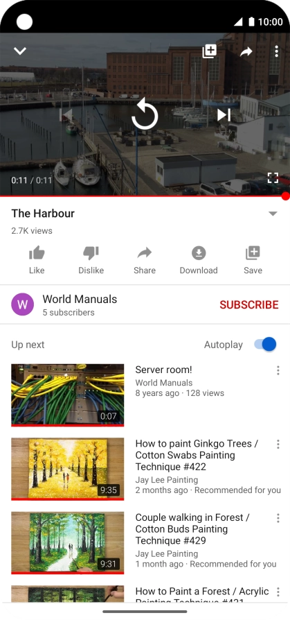 Slide your finger upwards starting from the bottom of the screen to return to the home screen.