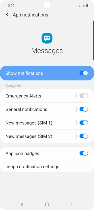 Press the indicator next to 