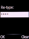 Key in the new PIN again and press the Left selection key.