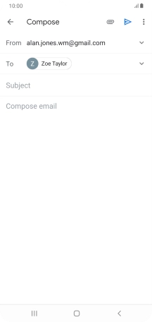 Press Subject and key in the subject for the email message.