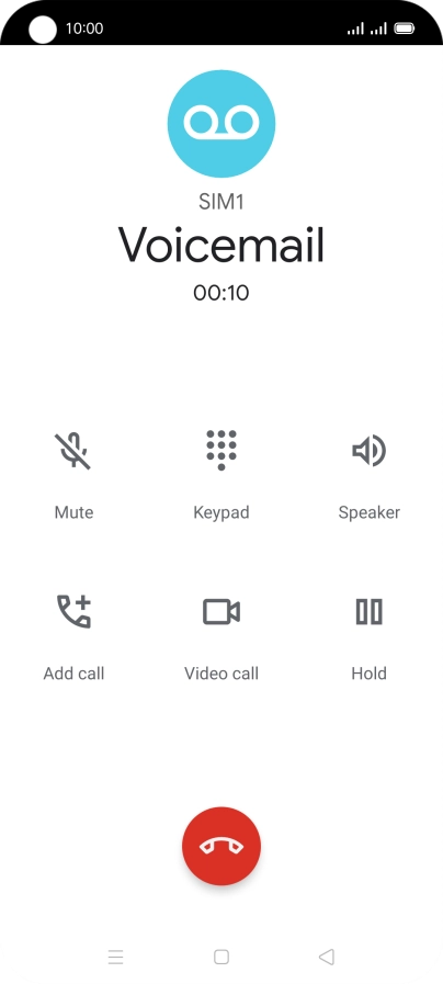 Press the end call icon.