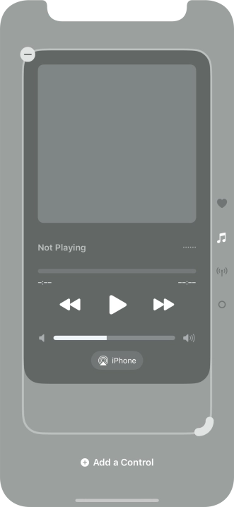 Press the remove icon on the required Control Centre page to remove it from Control Centre.