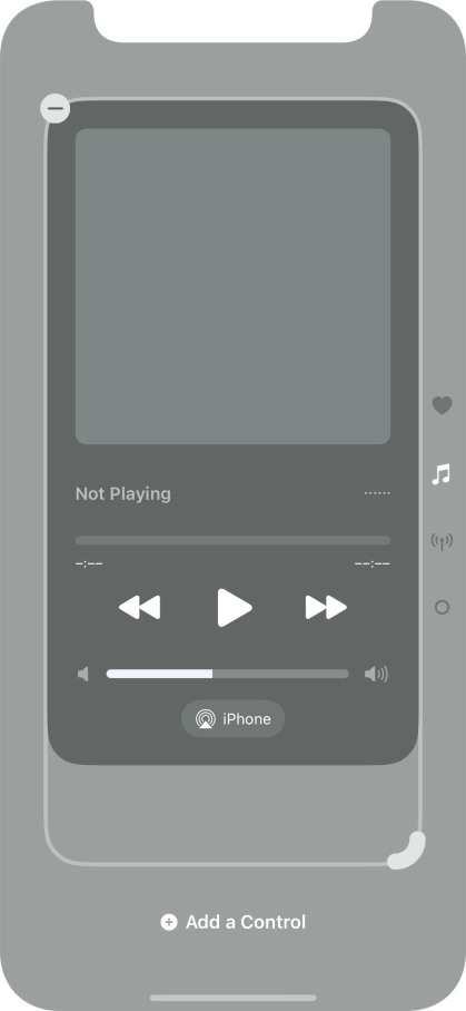 Press the remove icon on the required Control Centre page to remove it from Control Centre.