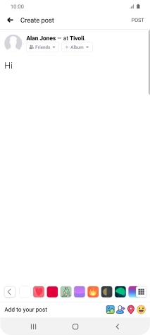 Write the required text and press POST.