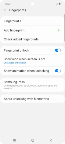 Press the indicators next to the required settings.