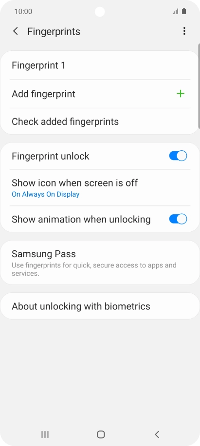Press the indicators next to the required settings.