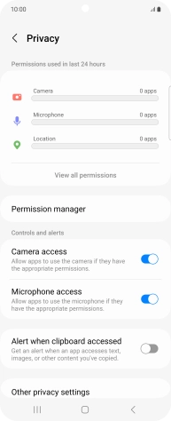 Press Permission manager.