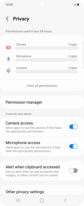 Press Permission manager.