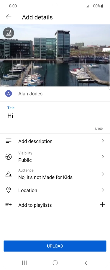 Key in the required text and press UPLOAD.