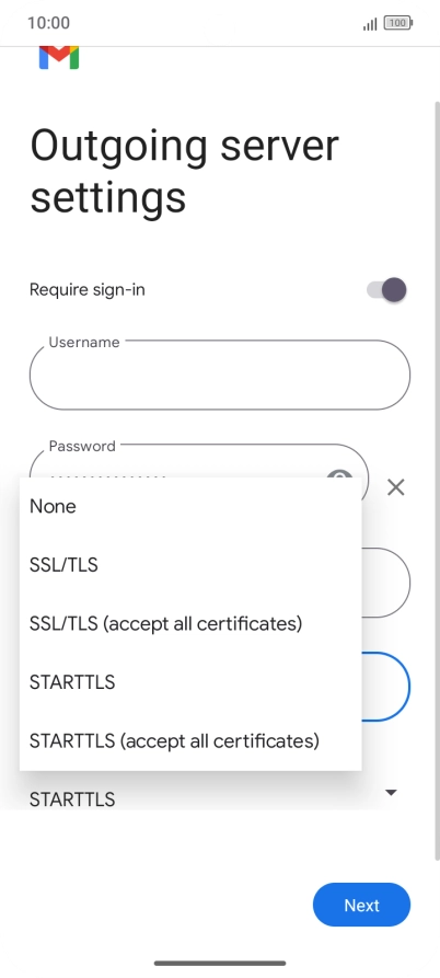 Press SSL/TLS.