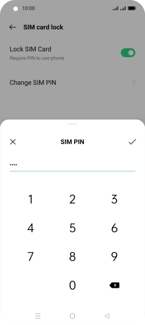 Key in a new four-digit PIN and press the confirm icon.