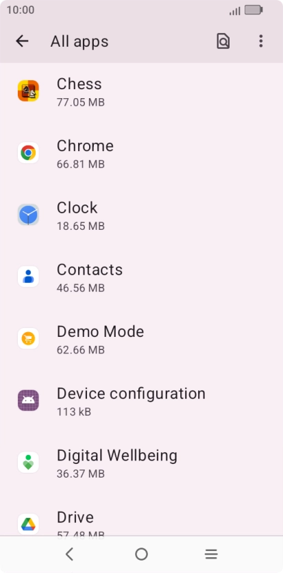 Press the required app.