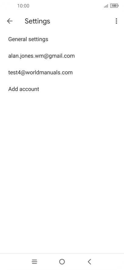 Press the required email account.