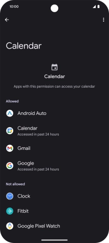 The total app activity for the selected phone function is displayed.