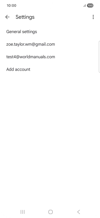 Press the required email account.