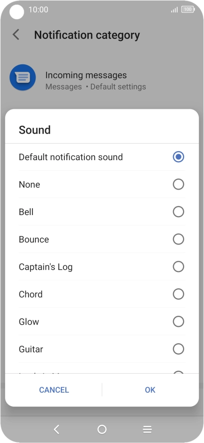 Press the required message tones to hear them.