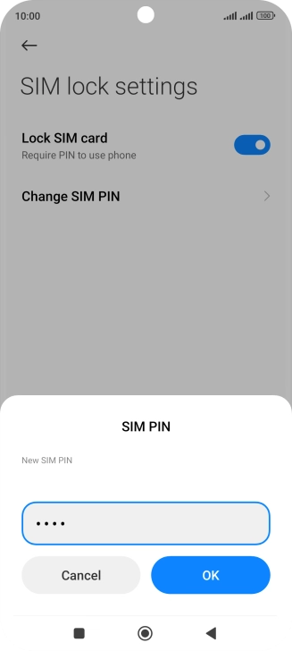 Key in a new four-digit PIN and press OK.