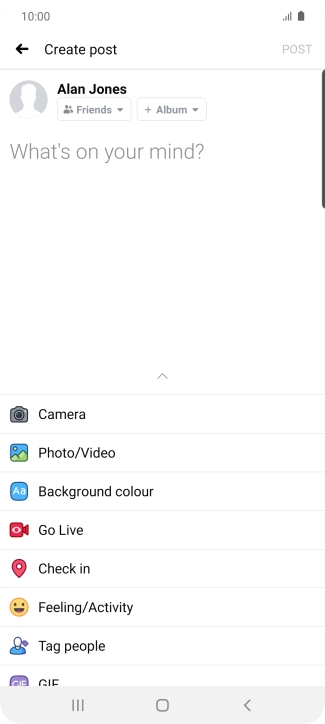 Press the text input field and key in the required text.