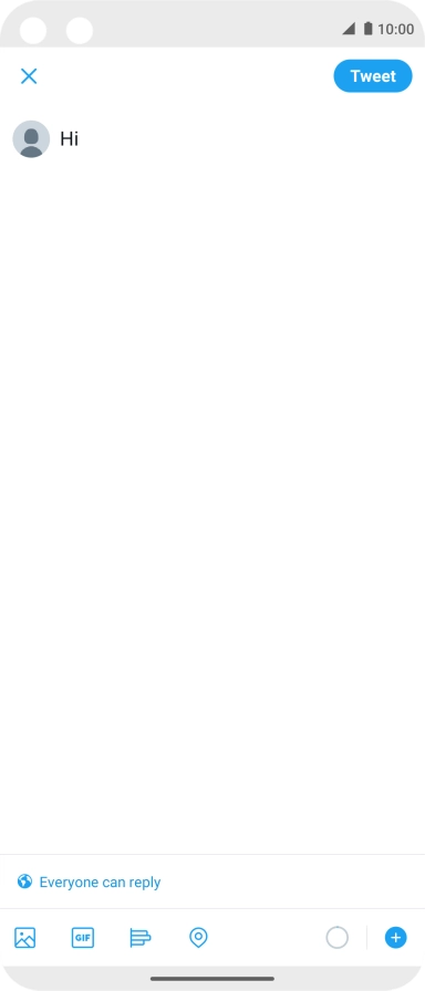 Write the required text and press Tweet.