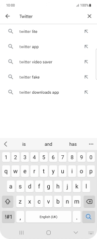 Key in Twitter and press the search icon.