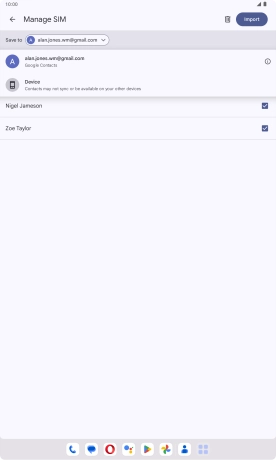 Press the required Google account.