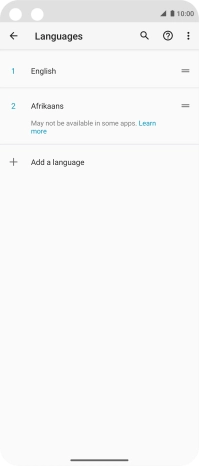 To select the new language as the default language, press the move icon next to the required language and drag it to the top of the list.