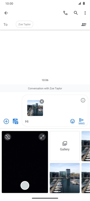 Press the send icon when you've finished your picture message.