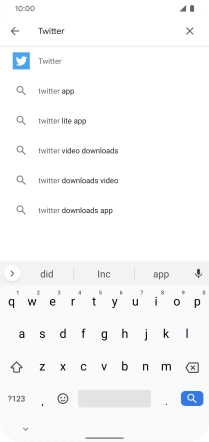 Key in Twitter and press the search icon.
