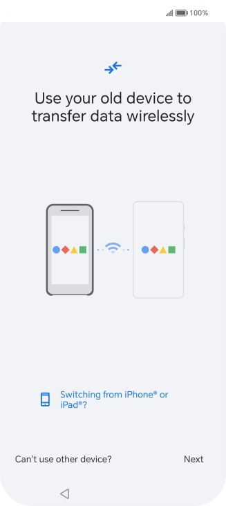 Follow the instructions on the screen to transfer content from another phone.