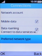 Select Data roaming to turn the function on or off.
