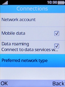 Select Data roaming to turn the function on or off.