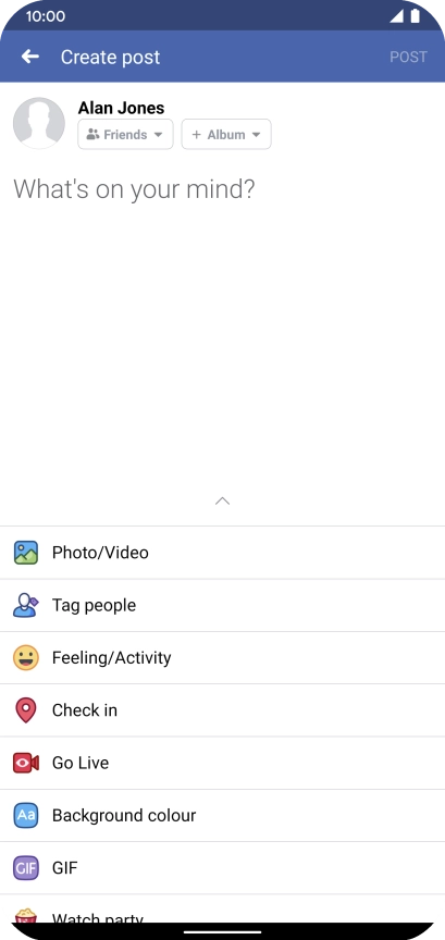 Press the text input field.