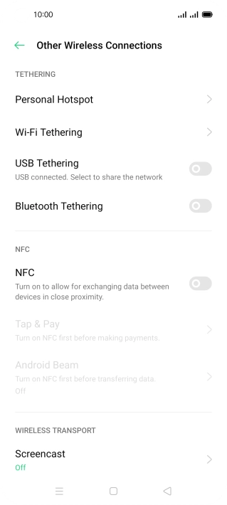 Press Personal Hotspot.