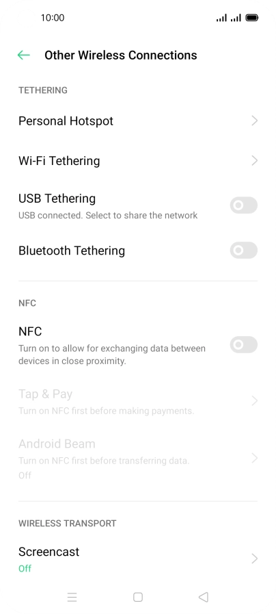 Press Personal Hotspot.