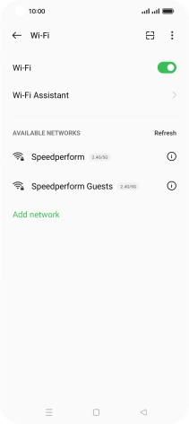 Press the required Wi-Fi network.
