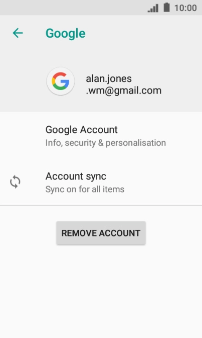 Press Account sync.