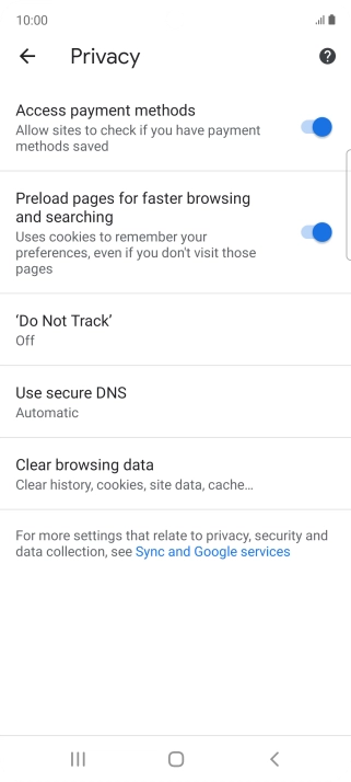 Press Clear browsing data.
